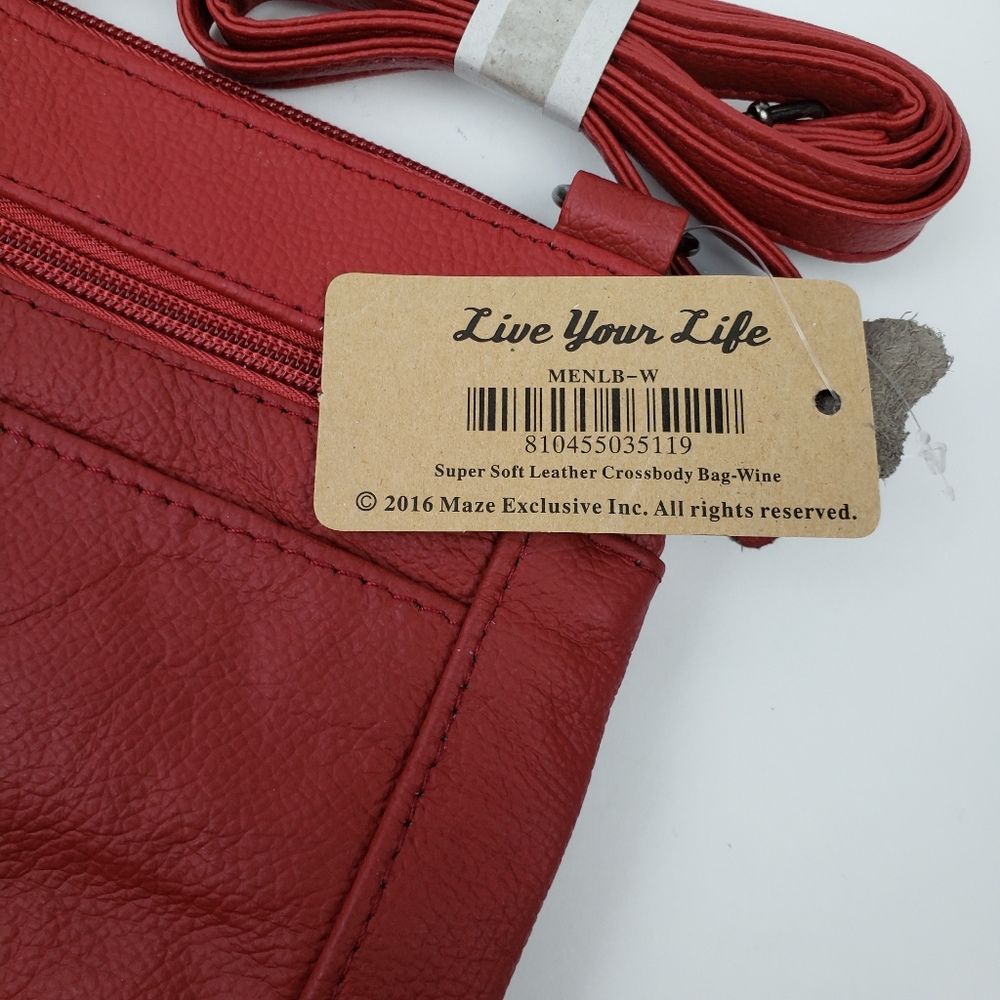 Red Leather Crossbody Bag - Picture 2 of 6